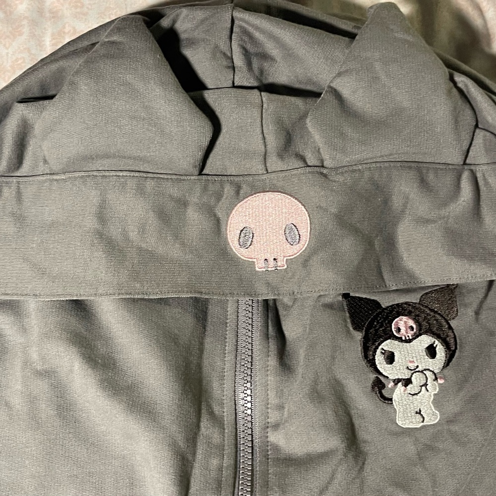 Sanrio Kuromi Gray Zip Up Sweater - Picture 3 of 9